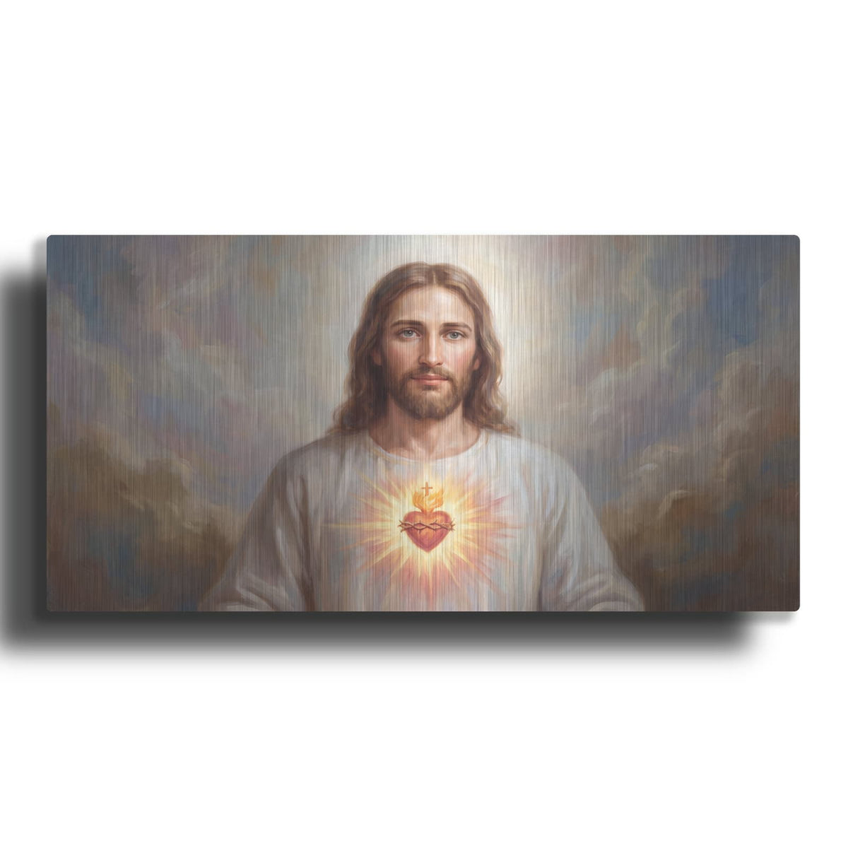 'Jesus Sacred Heart' by Veve – Metal Wall Art