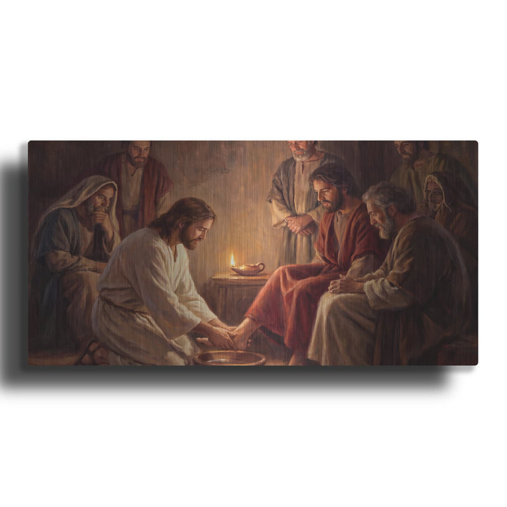 'Jesus Washing Peter's Feet' by Veve – Metal Wall Art