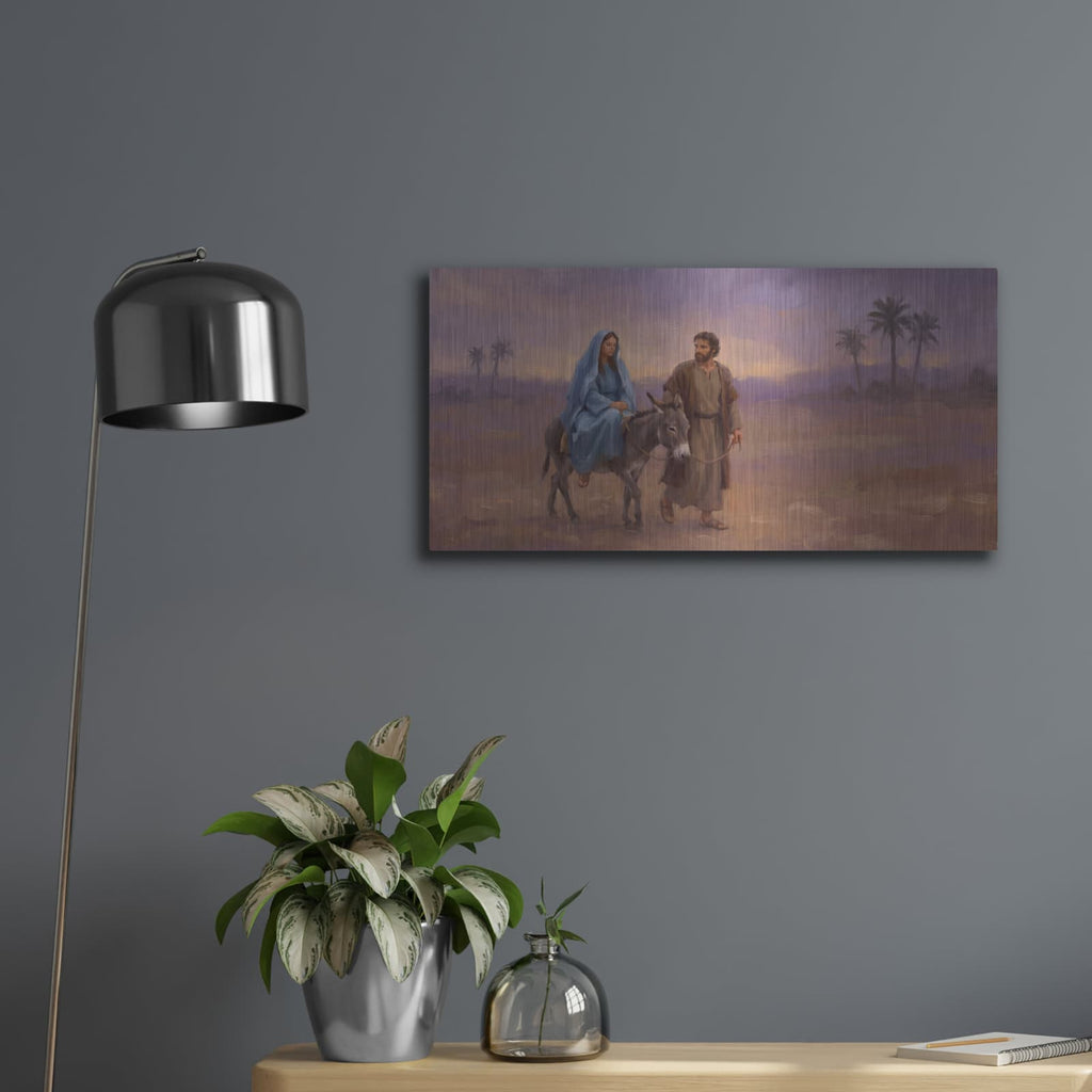 'Journey to Bethlehem' by Veve – Metal Wall Art, 24x12 room view