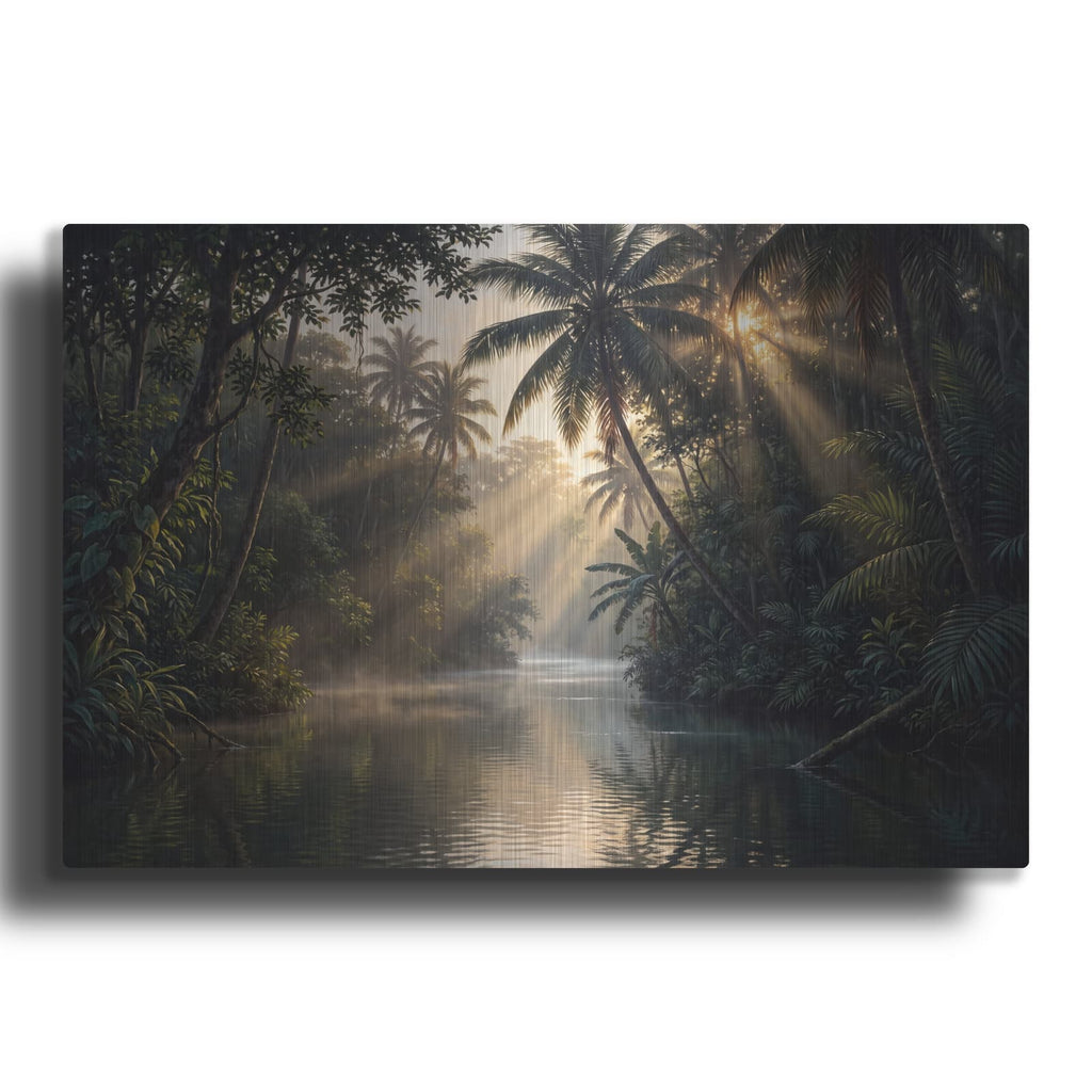 'Jungle River Mist' by Veve – Metal Wall Art