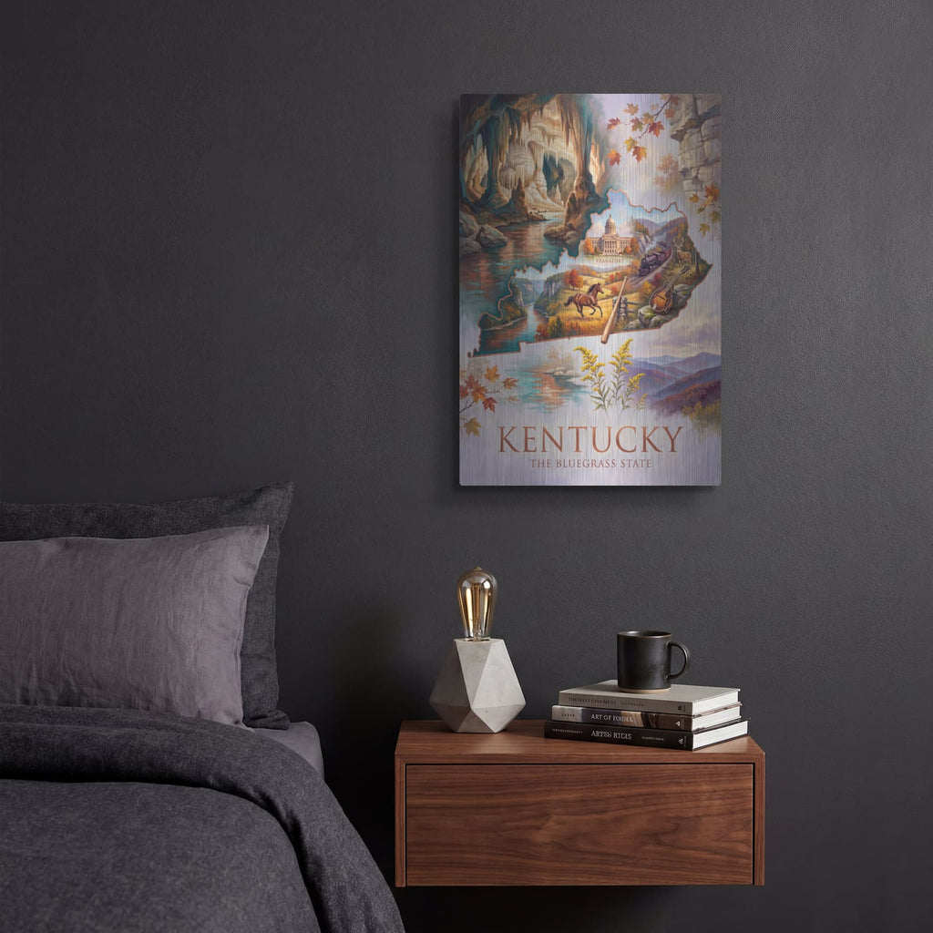 'Kentucky The Bluegrass State I' by Veve – Metal Wall Art, 12x16 room view