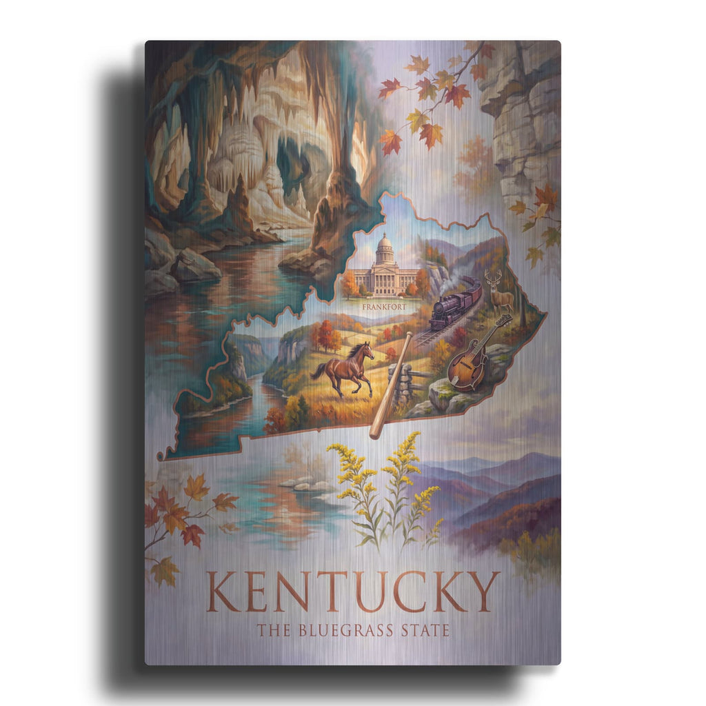 'Kentucky The Bluegrass State I' by Veve – Metal Wall Art
