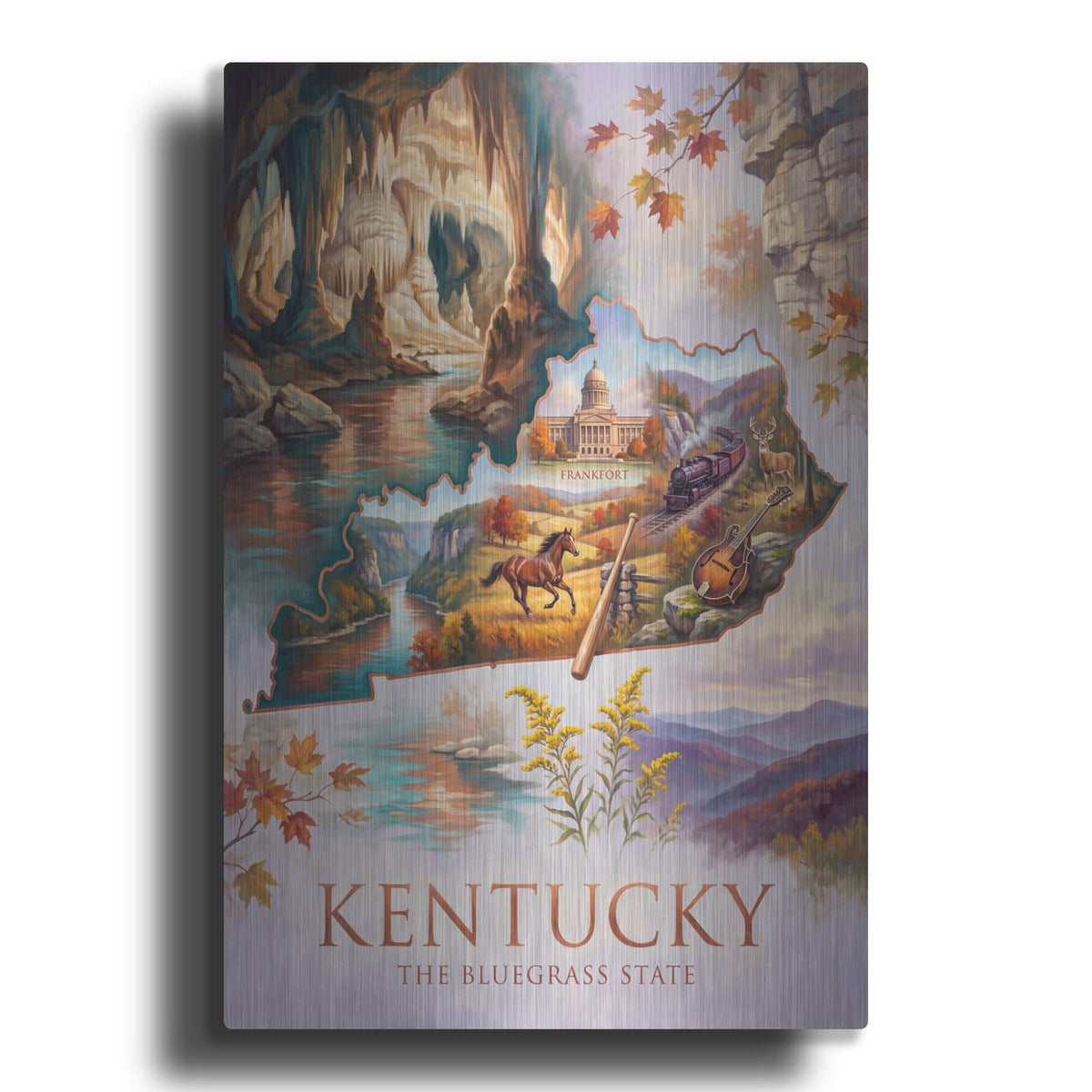 'Kentucky The Bluegrass State I' by Veve – Metal Wall Art
