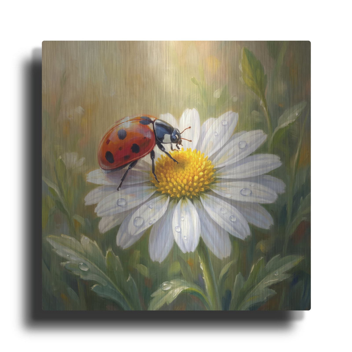 'Ladybug and Daisy' by Veve – Metal Wall Art
