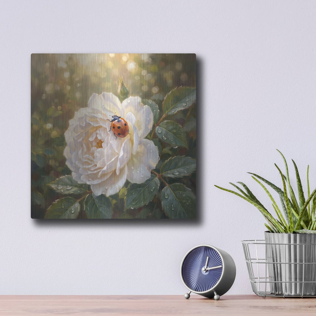 'Ladybug' by Veve – Metal Wall Art, 12x12 room view