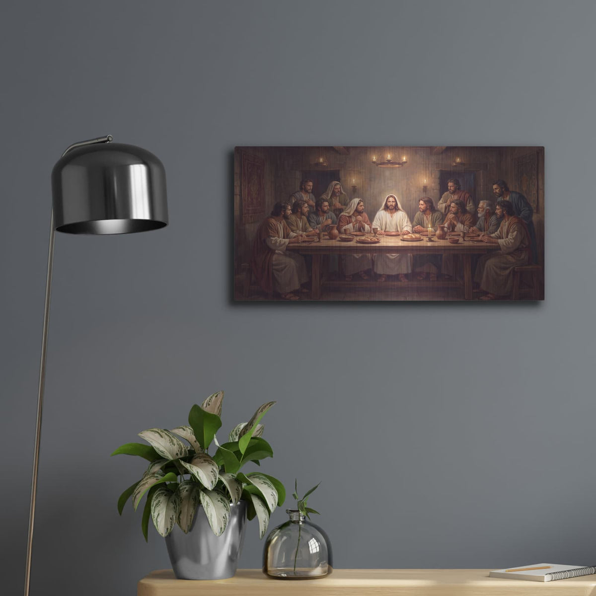 'Last Supper I' by Veve – Metal Wall Art, 24x12 room view