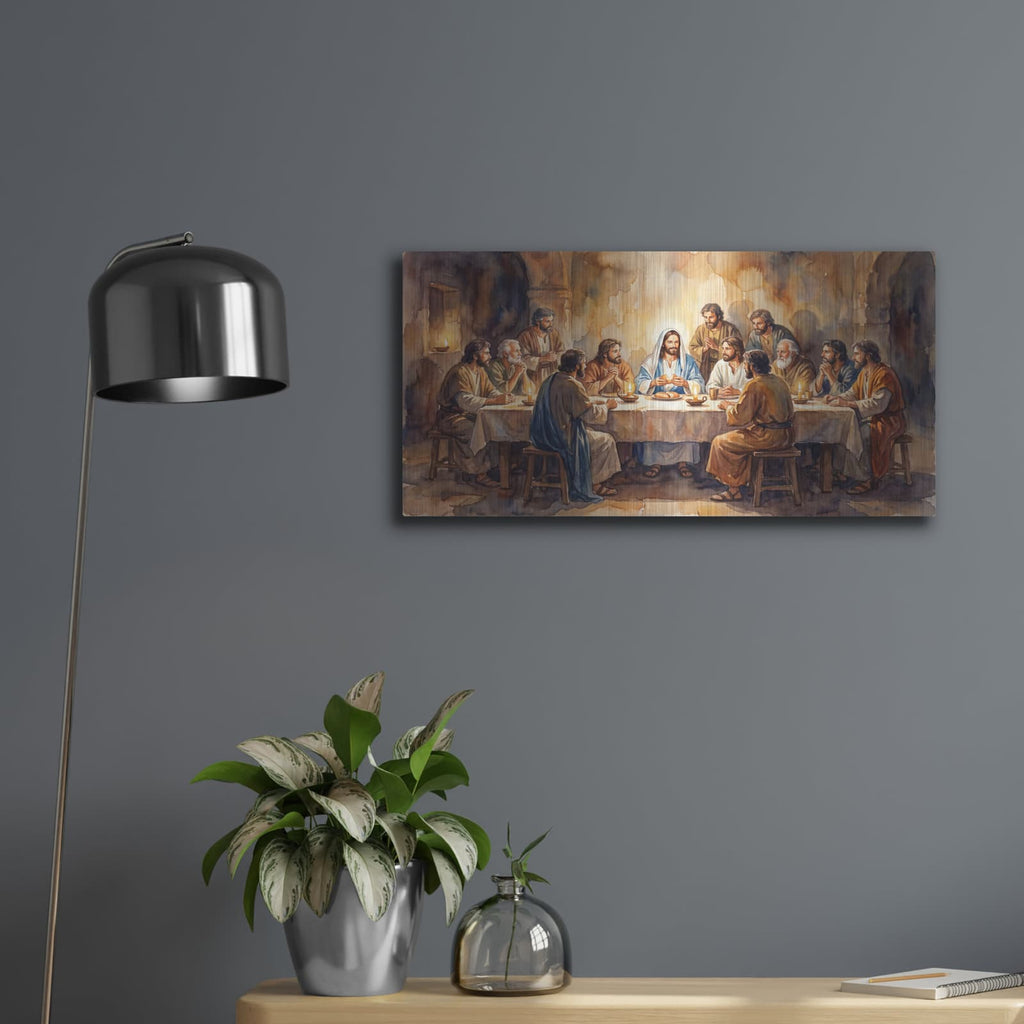 'Last Supper II' by Veve – Metal Wall Art, 24x12 room view