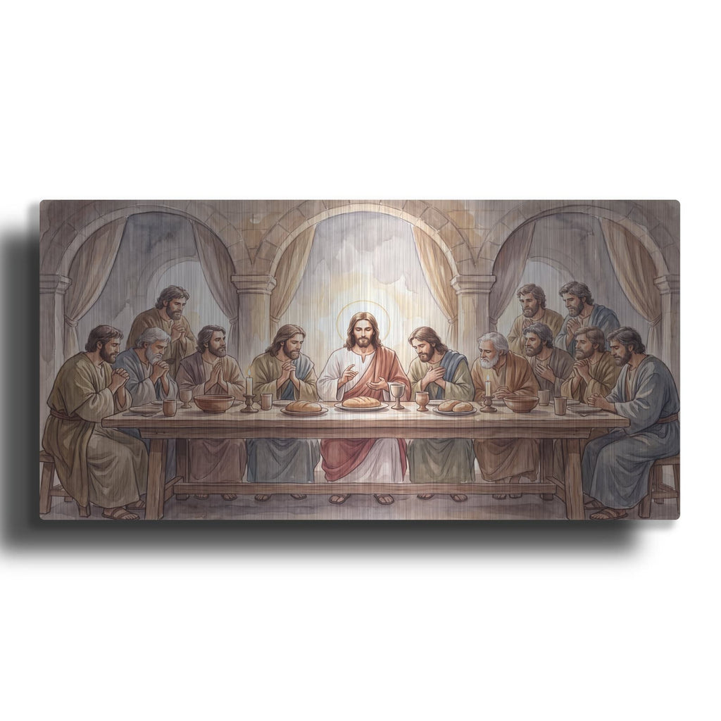 'Last Supper Watercolor II' by Veve – Metal Wall Art