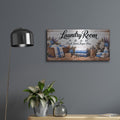'Laundry Room Fresh Starts Begin Here' by Veve – Metal Wall Art, 24x12 room view