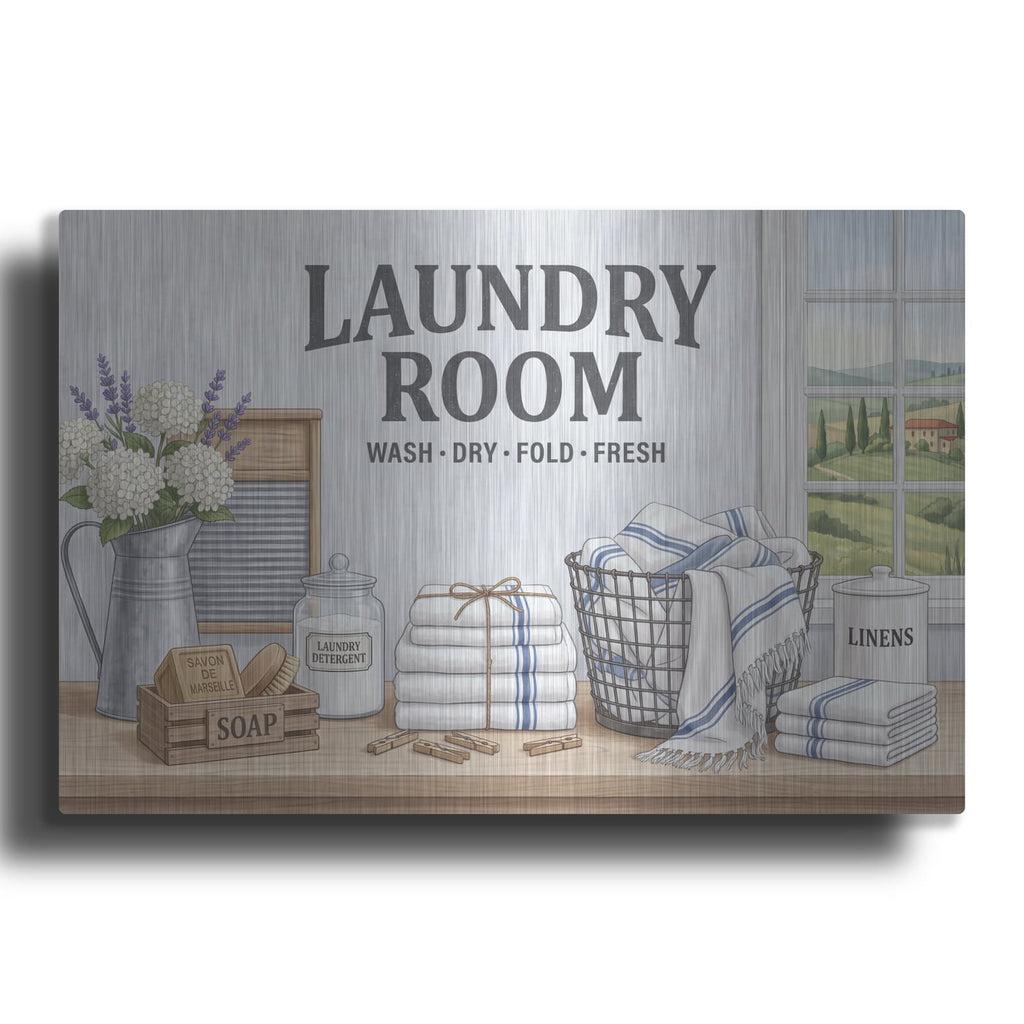 'Laundry Room II' by Veve – Metal Wall Art