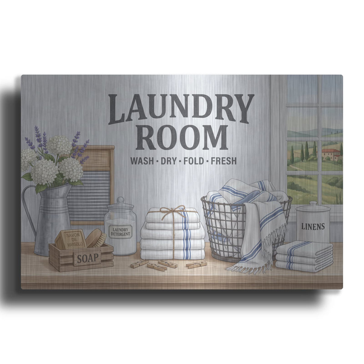 'Laundry Room II' by Veve – Metal Wall Art