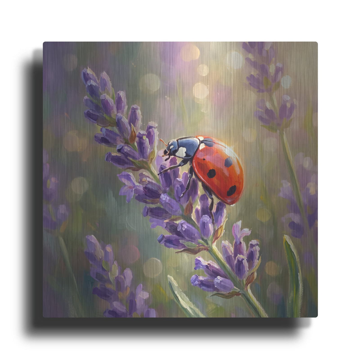 'Lavender and Ladybug' by Veve – Metal Wall Art