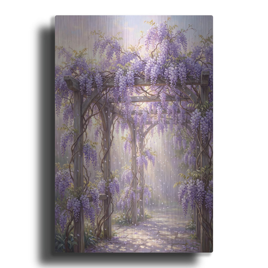 'Lavender Wisteria Rain' by Veve – Metal Wall Art