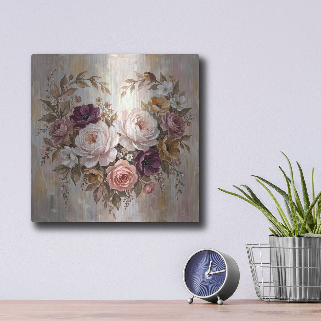 'Love Bloom' by Veve – Metal Wall Art, 12x12 room view