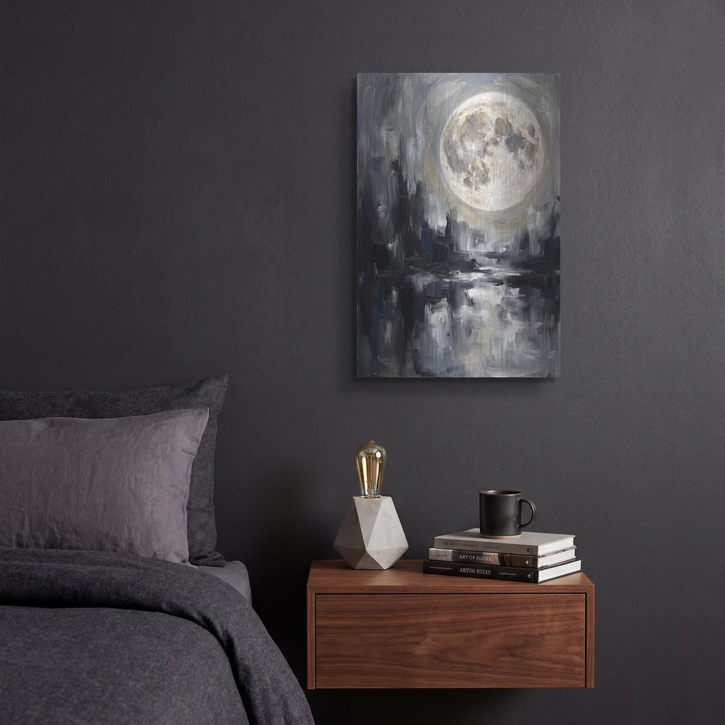 'Lunar Traces' by Veve – Metal Wall Art, 12x16 room view