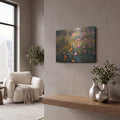 'Marigold and Cosmos Glow' by Veve – Metal Wall Art, 16x12 room view