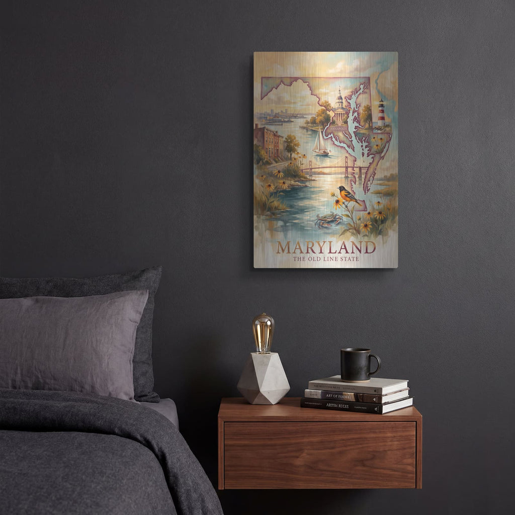 'Maryland The Old Line State I' by Veve – Metal Wall Art, 12x16 room view