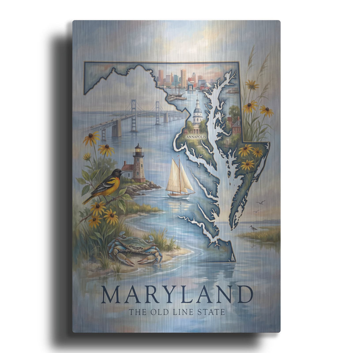 'Maryland The Old Line State II' by Veve – Metal Wall Art