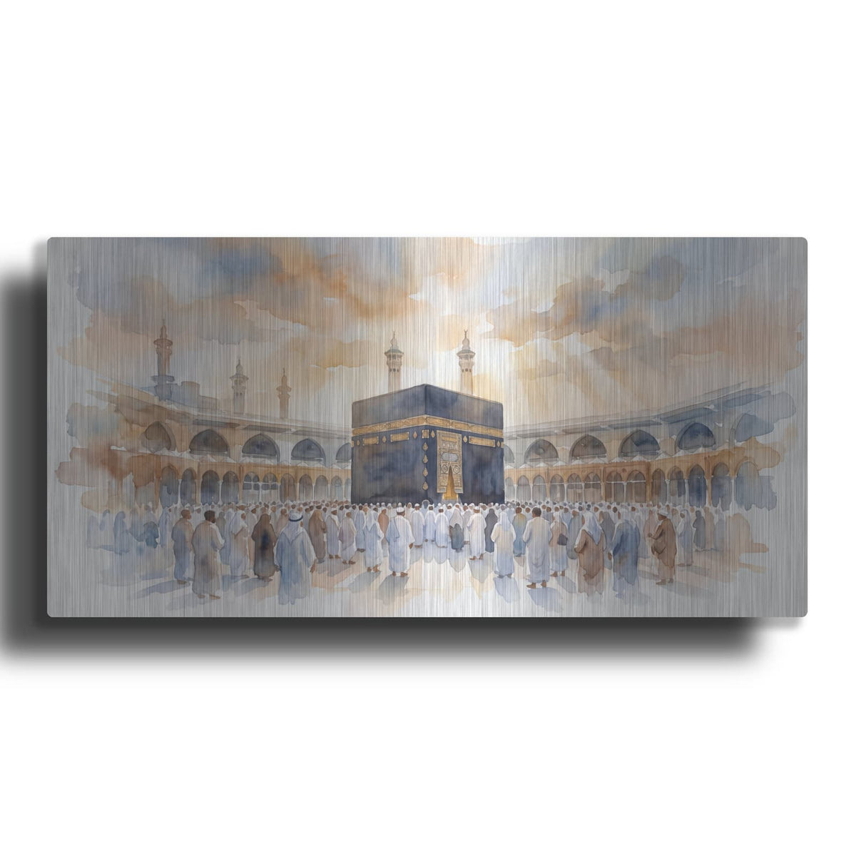 'Mecca Kaaba Watercolors' by Veve – Metal Wall Art