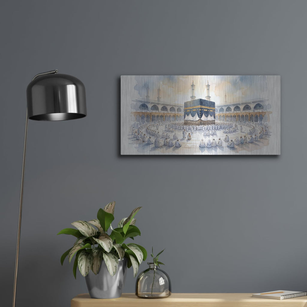 'Mecca Kaaba' by Veve – Metal Wall Art, 24x12 room view