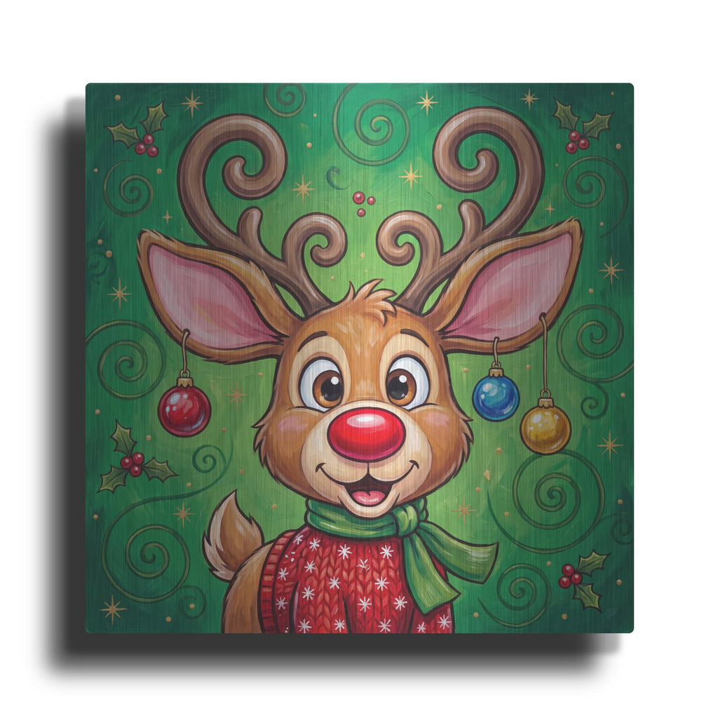 'Merry Little Reindeer' by Veve – Metal Wall Art