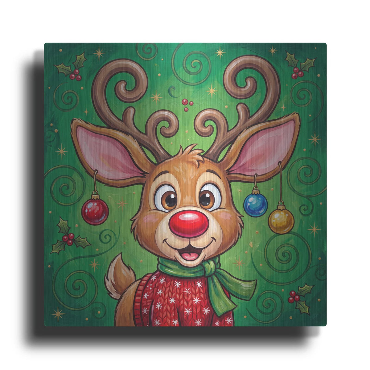 'Merry Little Reindeer' by Veve – Metal Wall Art