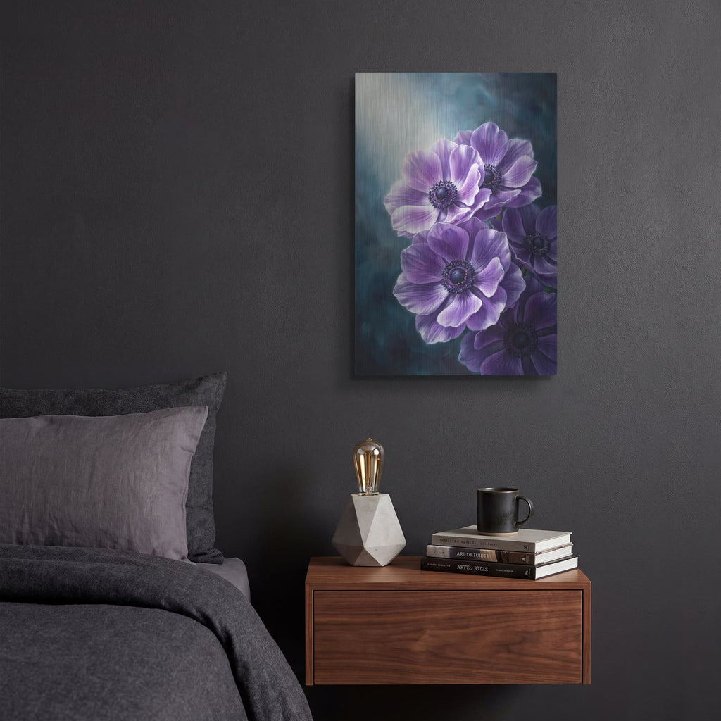'Midnight Anemone' by Veve – Metal Wall Art, 12x16 room view