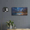 'Moonlit Chicago Skyline (1)' by Veve – Metal Wall Art, 24x12 room view