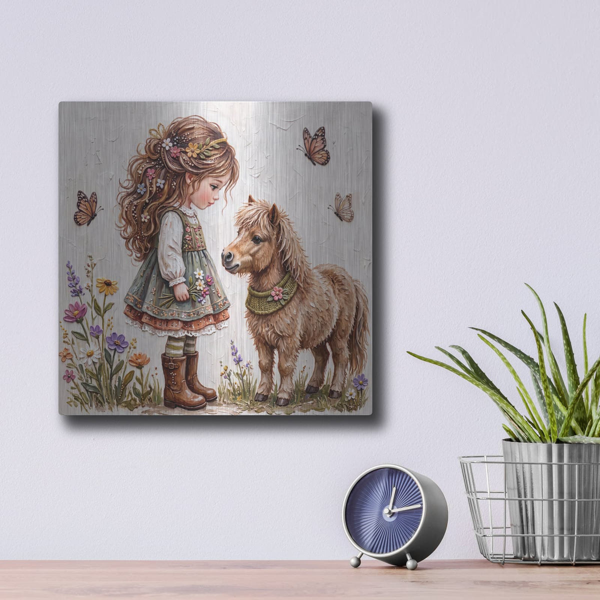 'My Best Friend III' by Veve – Metal Wall Art, 12x12 room view
