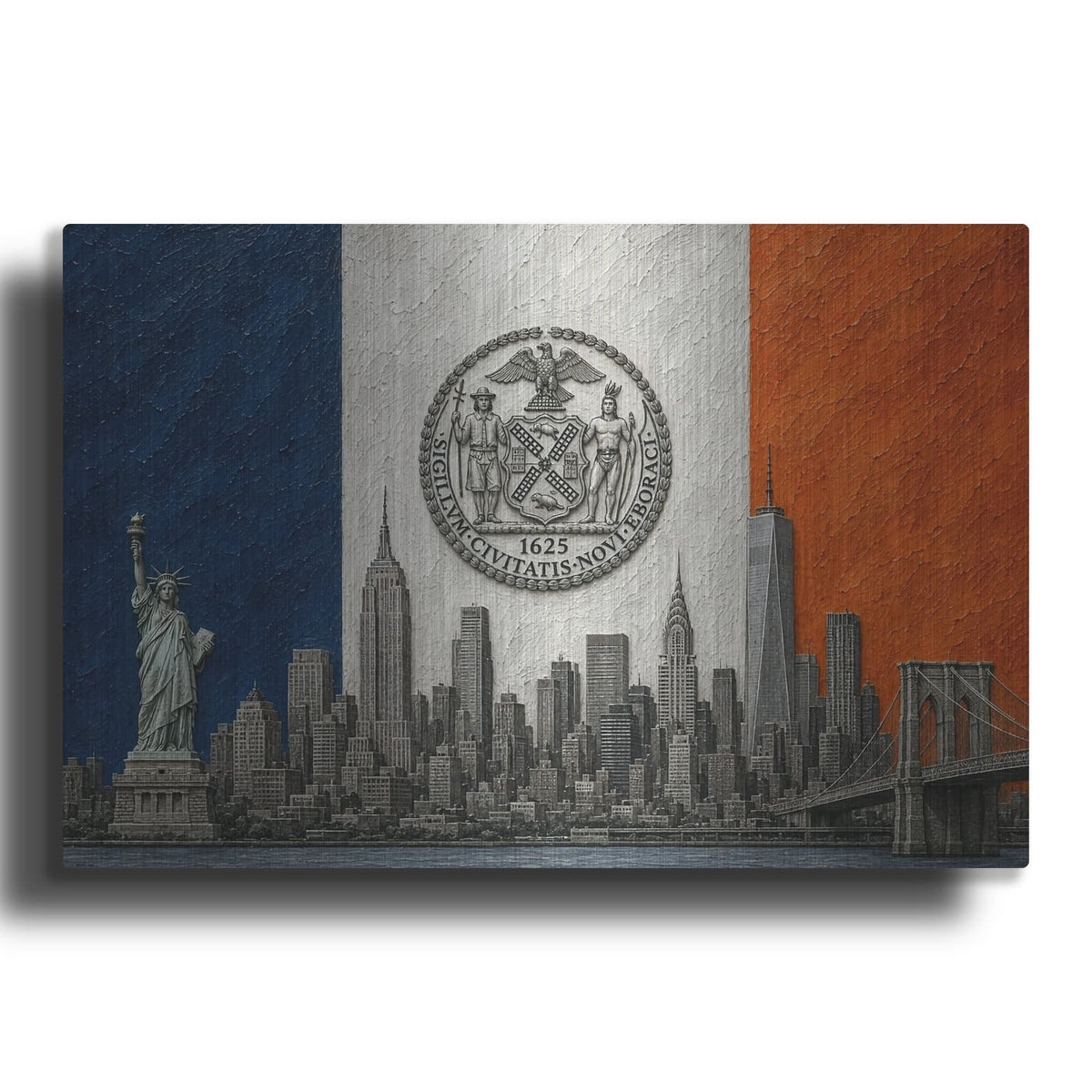 'New York City Inspired Artwork' by Veve – Metal Wall Art