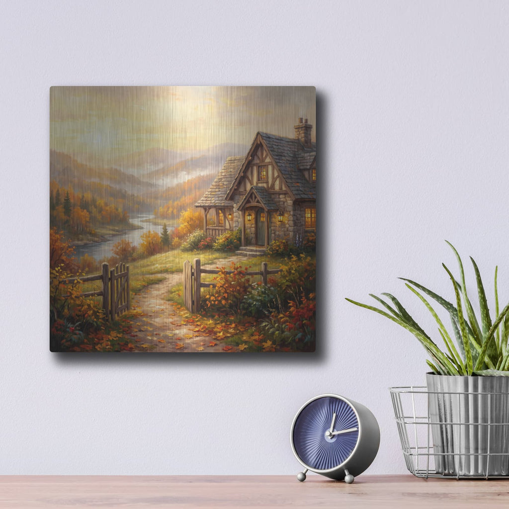 'Overlooking River Valley' by Veve – Metal Wall Art, 12x12 room view