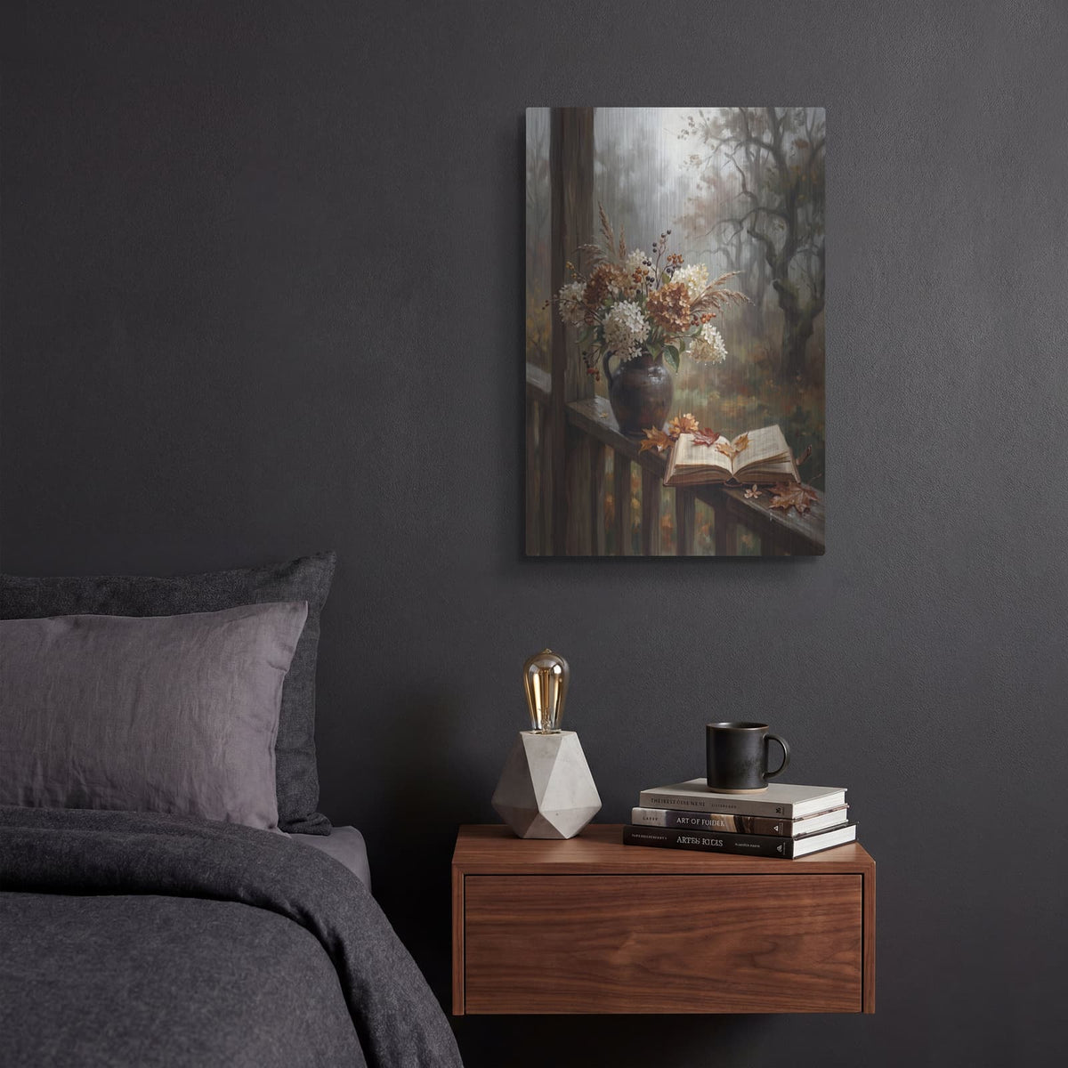 'Pages of Autumn' by Veve – Metal Wall Art, 12x16 room view