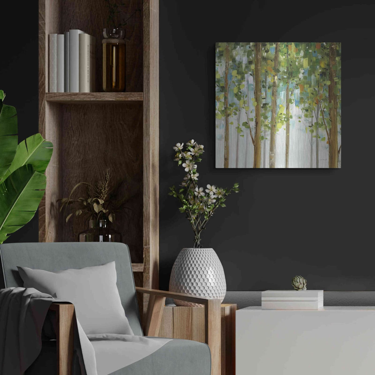 'Forest Study' by Lisa Audit – Metal Wall Art, 24x24 room view