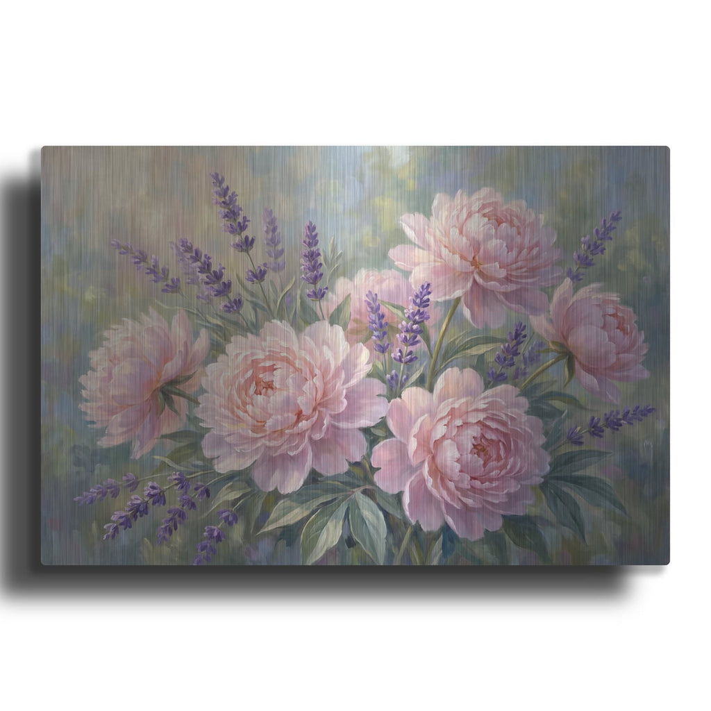 'Peony and Lavender Dreams' by Veve – Metal Wall Art