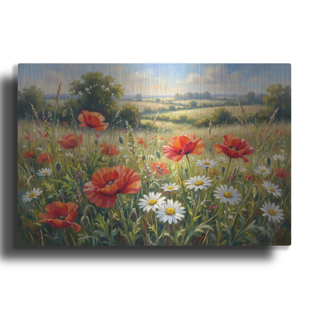 'Poppies Among the Daisies' by Veve – Metal Wall Art