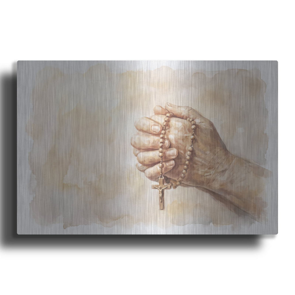 'Prayer Hands' by Veve – Metal Wall Art
