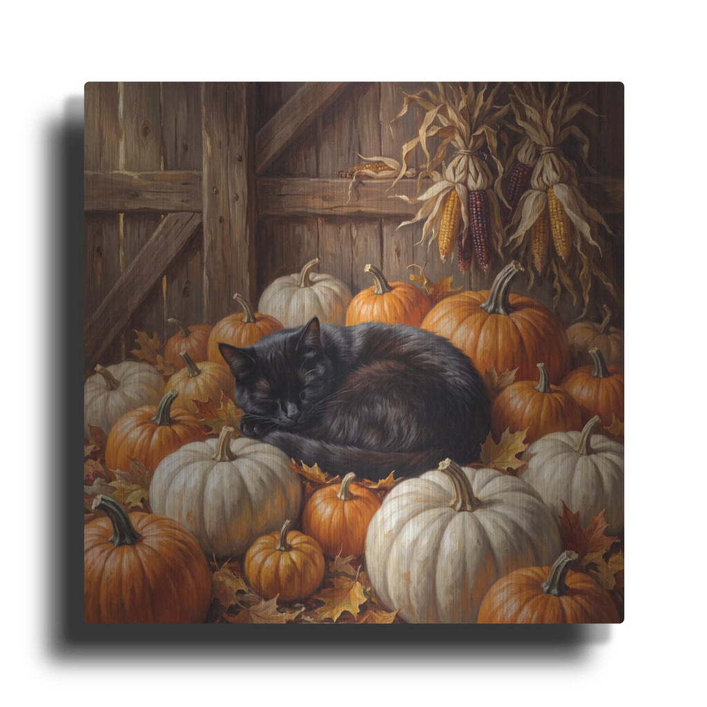 'Pumpkin Nap' by Veve – Metal Wall Art