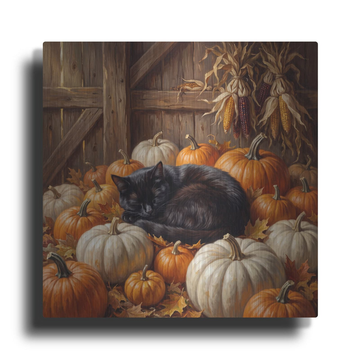 'Pumpkin Nap' by Veve – Metal Wall Art