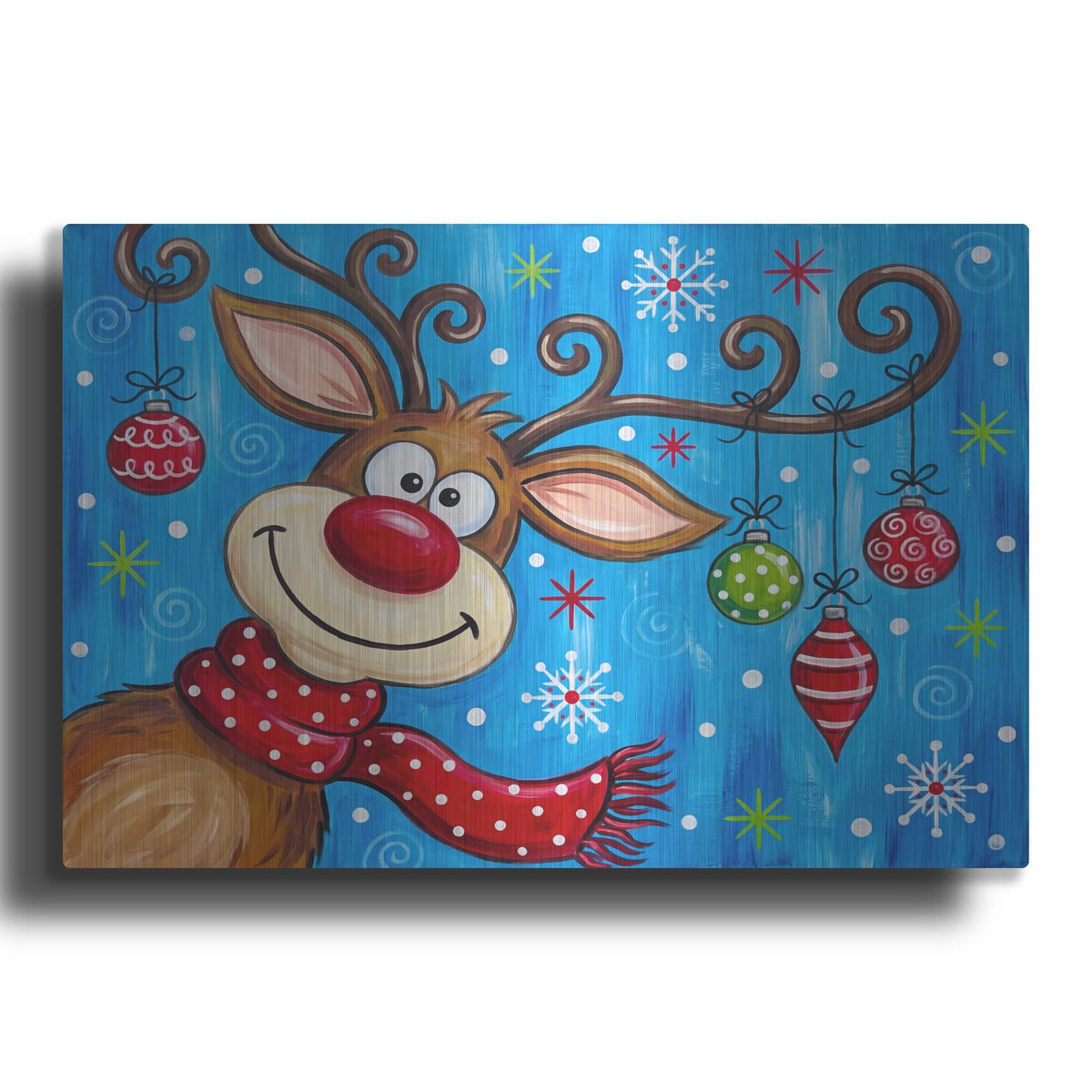 'Rudolph's Merry Christmas Magic' by Veve – Metal Wall Art