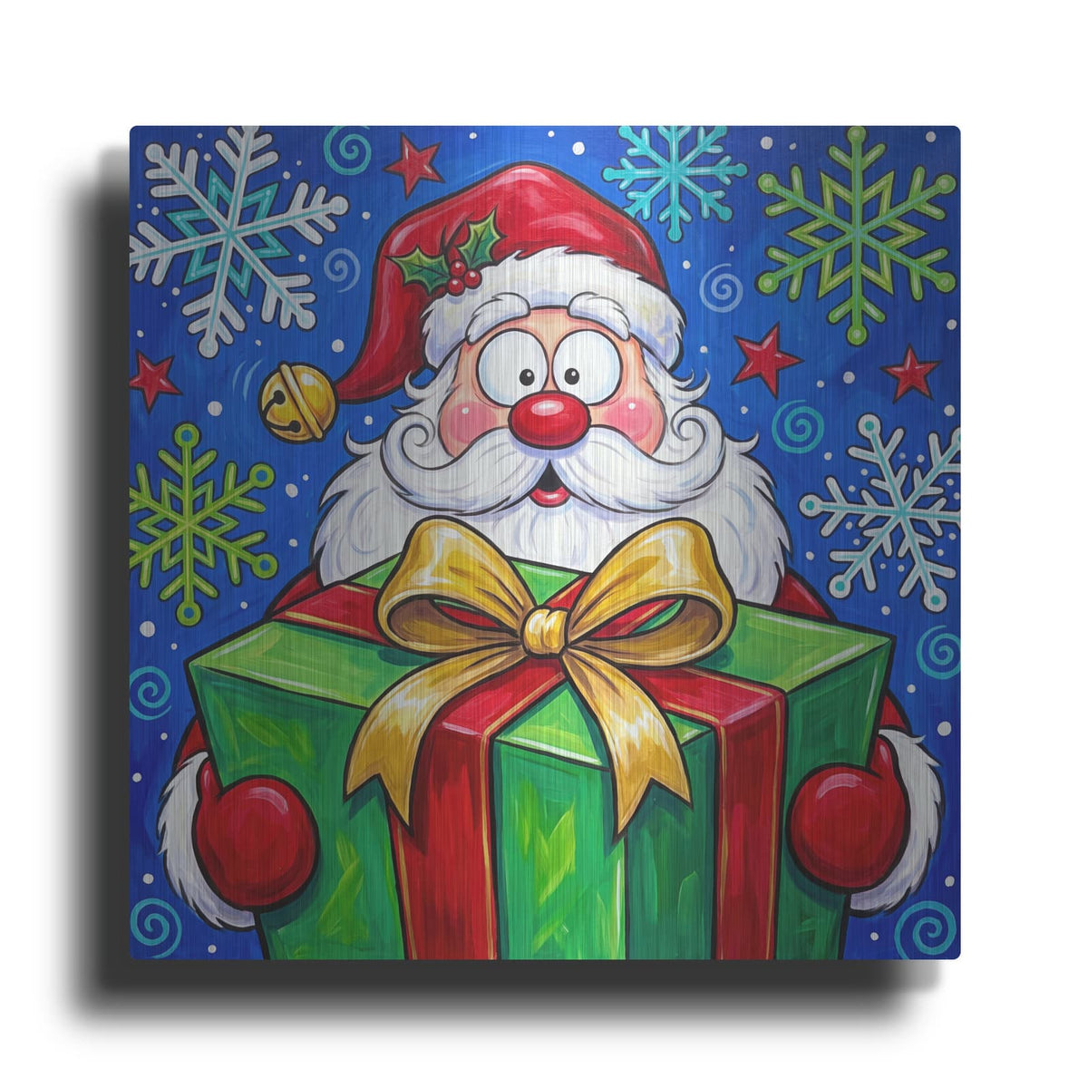 'Santa's Christmas Surprise' by Veve – Metal Wall Art