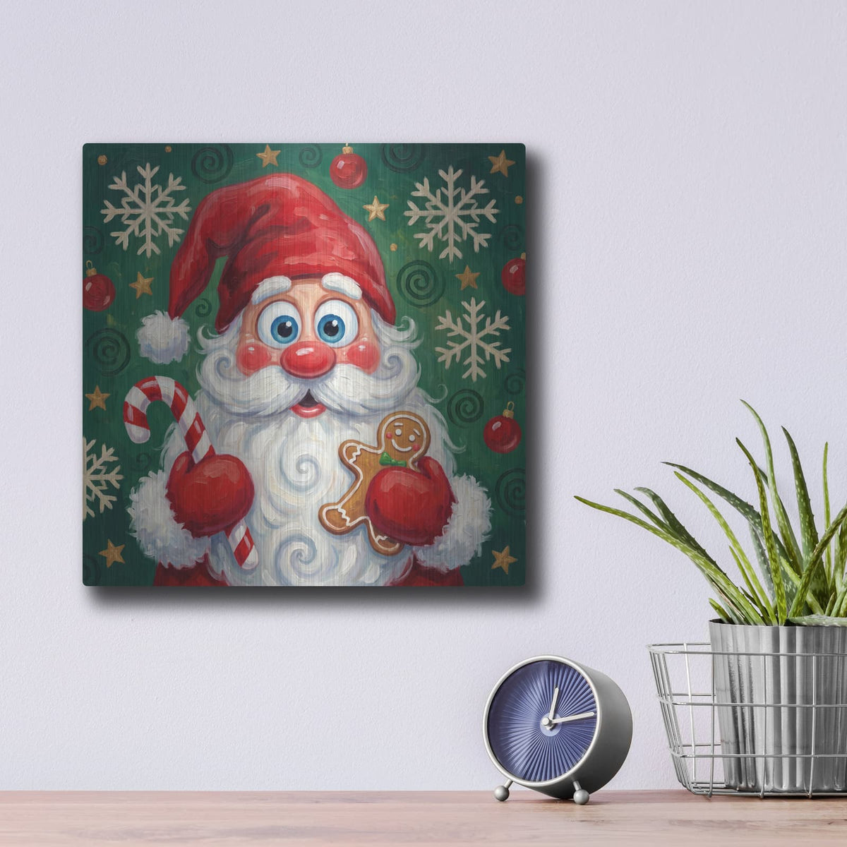 'Santa's Sweet Christmas' by Veve – Metal Wall Art, 12x12 room view