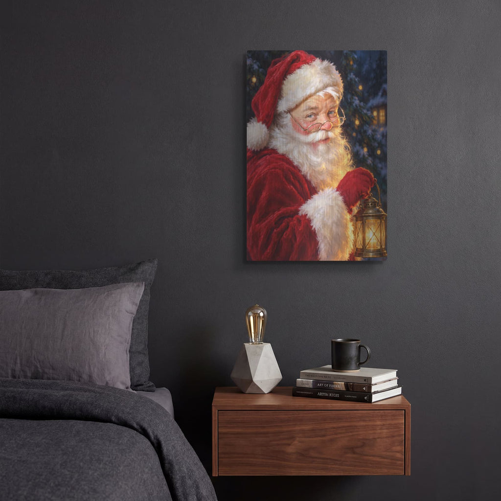 'Santa’s Christmas Eve Glow' by Veve – Metal Wall Art, 12x16 room view