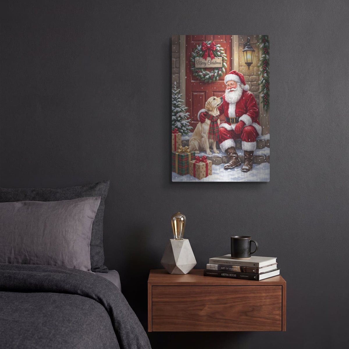 'Santa’s Faithful Friend' by Veve – Metal Wall Art, 12x16 room view