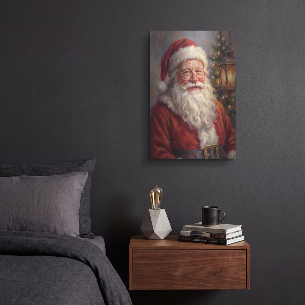 'Santa’s Lantern Glow' by Veve – Metal Wall Art, 12x16 room view