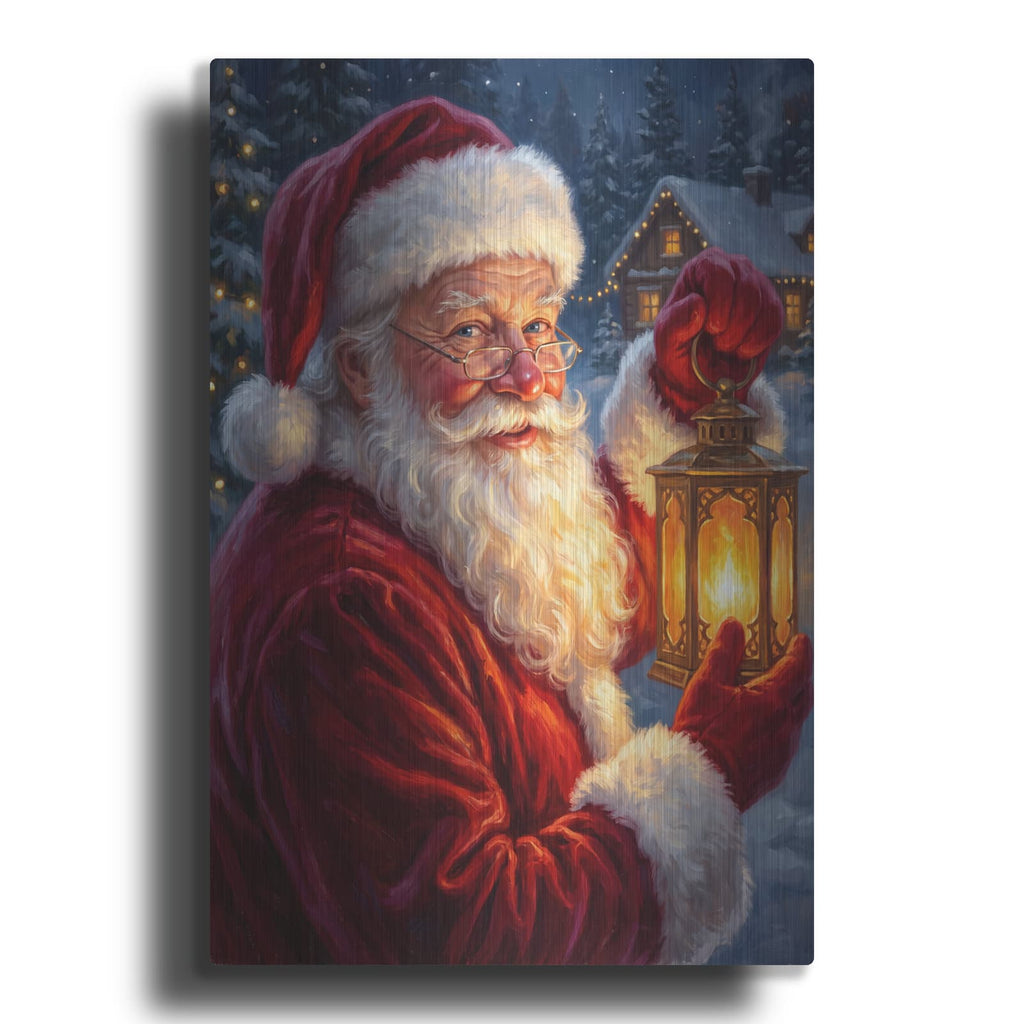 'Santa’s Lantern on Christmas Eve' by Veve – Metal Wall Art