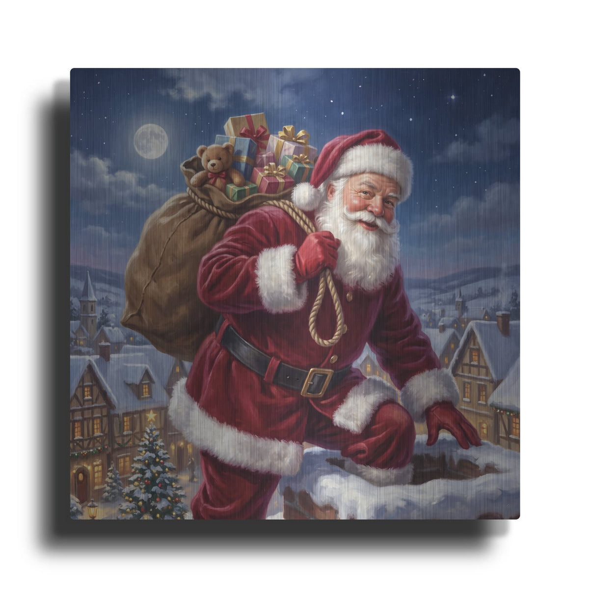 'Santa’s Midnight Delivery' by Veve – Metal Wall Art