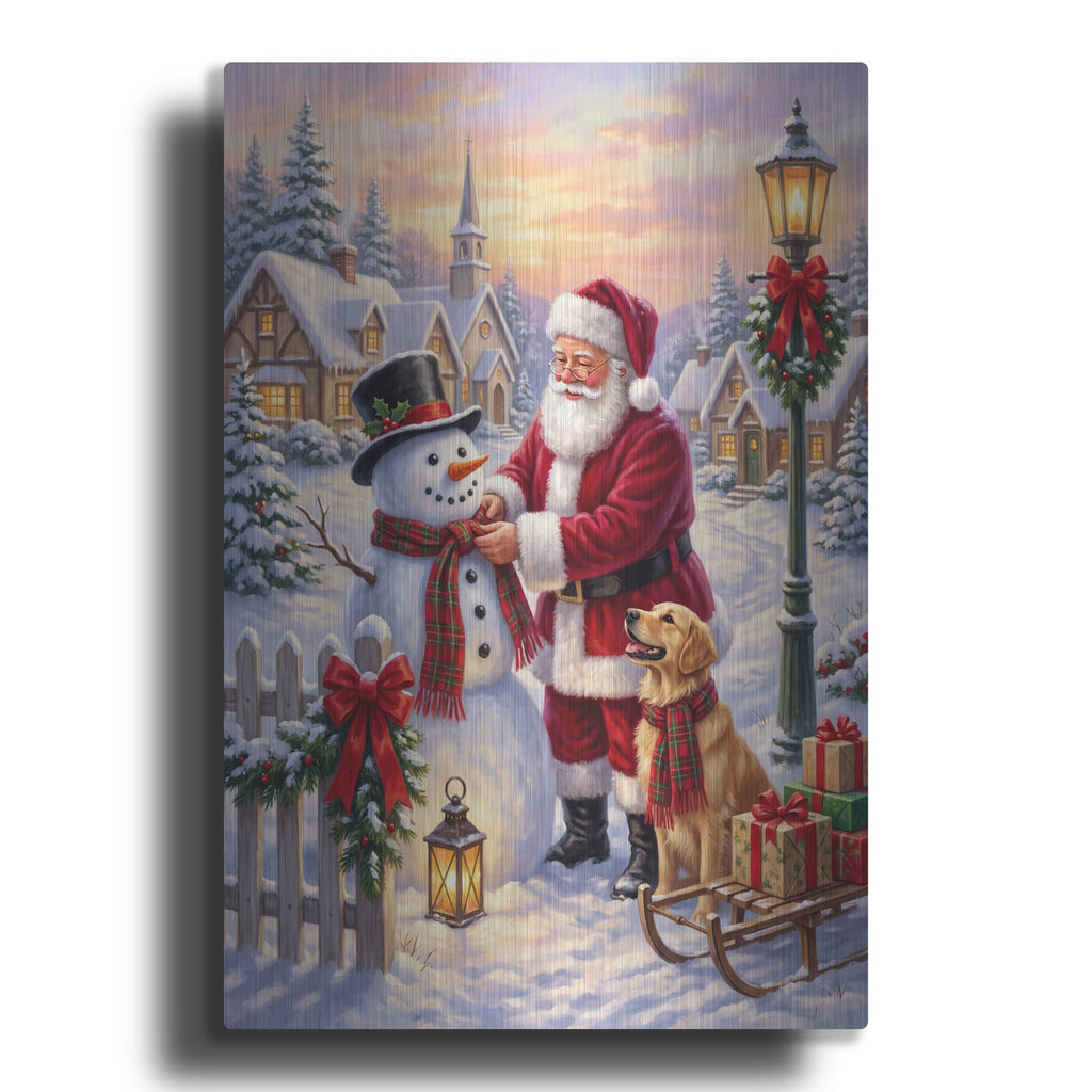 'Santa’s Snowman Christmas' by Veve – Metal Wall Art