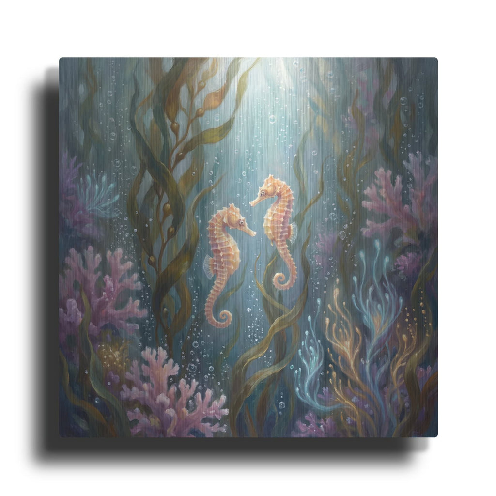 'Seahorse Sweethearts' by Veve – Metal Wall Art