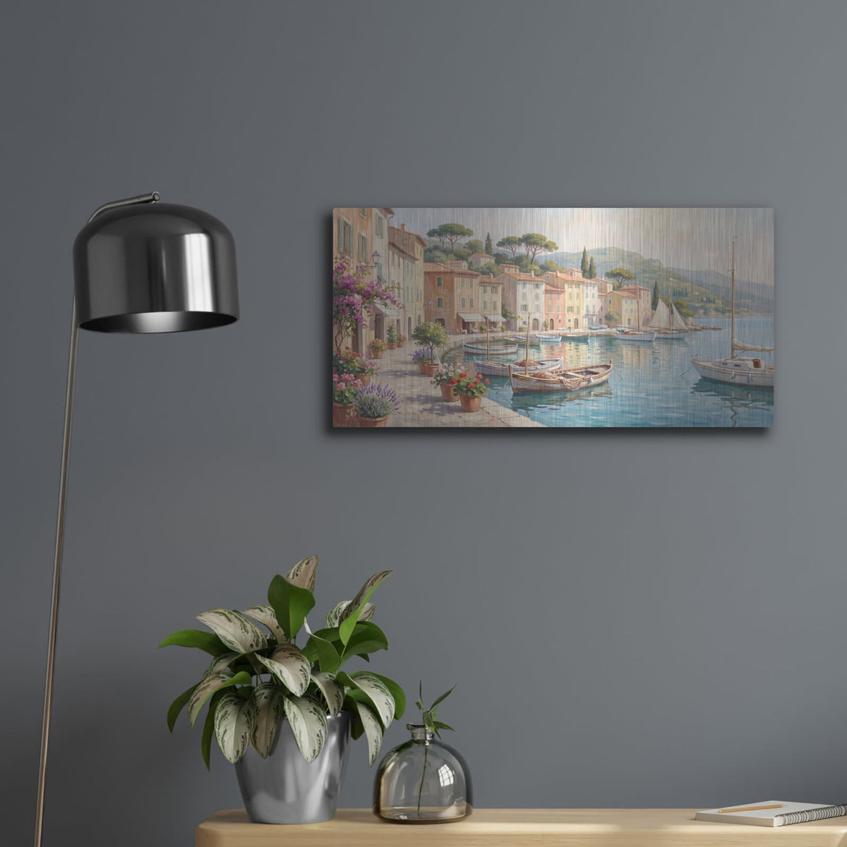 'Seaside Romance' by Veve – Metal Wall Art, 24x12 room view