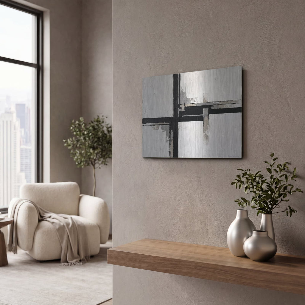 'Silent Structure' by Veve – Metal Wall Art, 16x12 room view